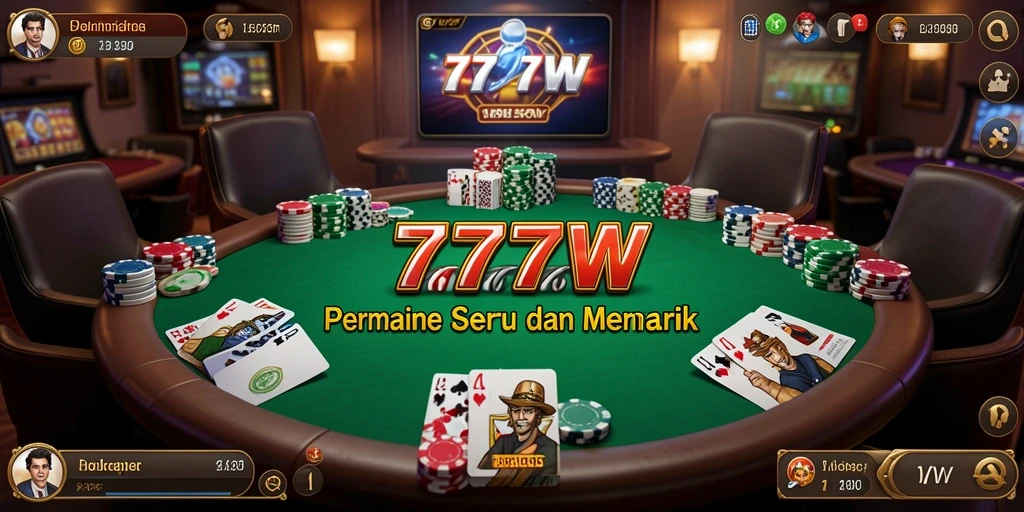 Tampilan gameplay poker yang menarik dari 7777W.
