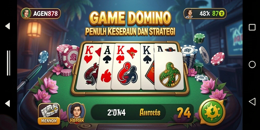 Tampilan gameplay AGEN878 dengan kartu Domino yang menarik.