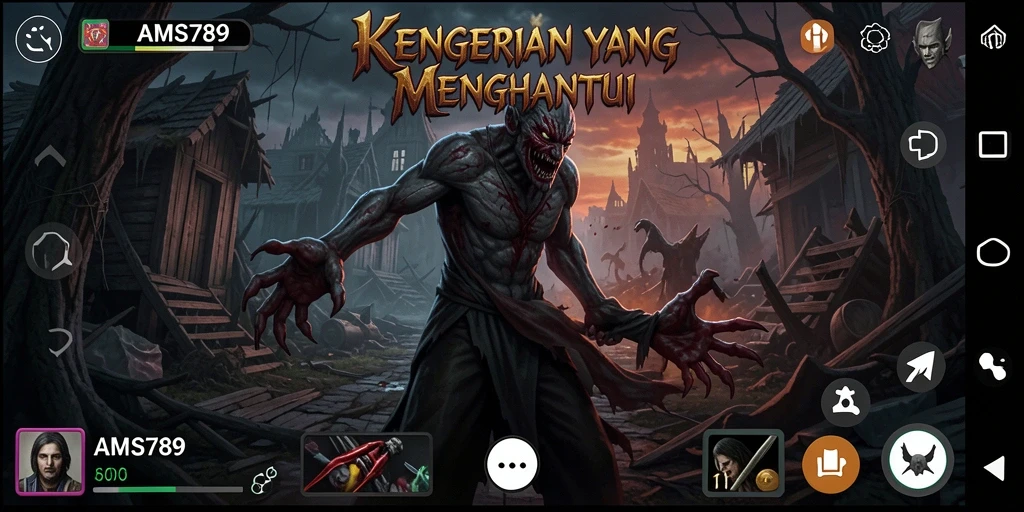 Gameplay mencekam AMS789 yang menggambarkan suasana Horror.