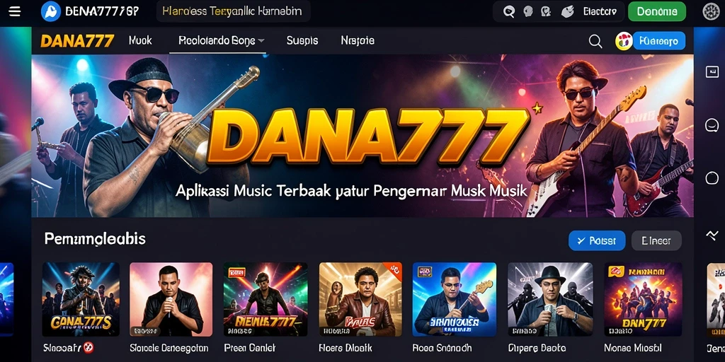 Tampilan antarmuka DANA777 dengan fitur musik interaktif.