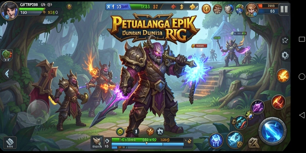Screenshot utama GIFTRP288 menampilkan aksi seru dalam gameplay RPG.