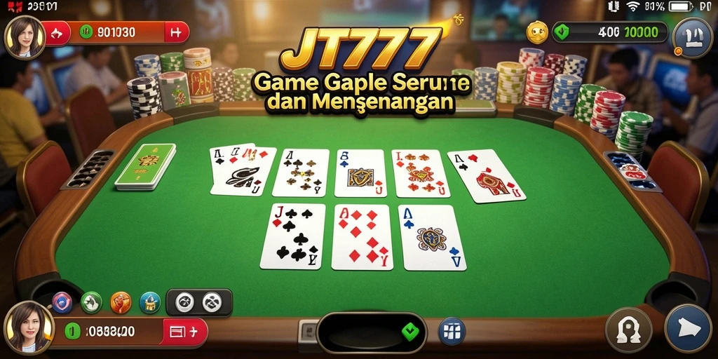 Tampilan screenshot gameplay seru Gaple JT777.