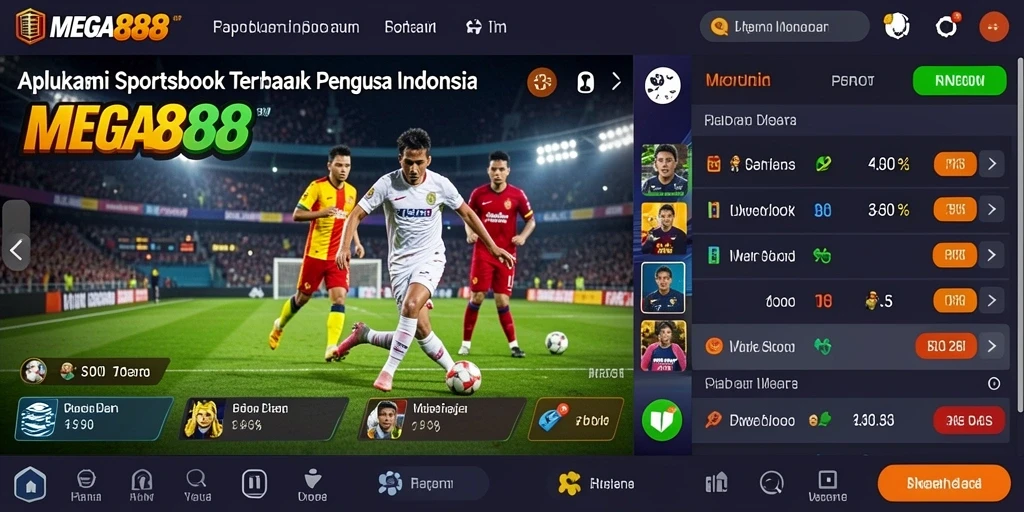 Tampilan gameplay Sportsbook yang mendebarkan di MEGA888.