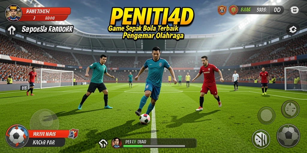Tampilan gameplay PENITI4D yang menarik dan penuh aksi sepak bola.