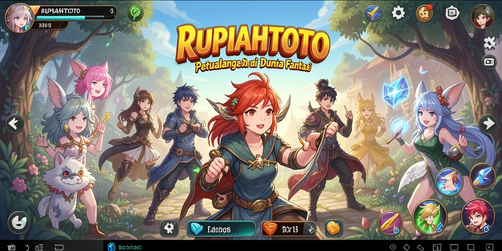 Tangkapan layar RUPIAHTOTO menampilkan aksi seru di lingkungan anime.