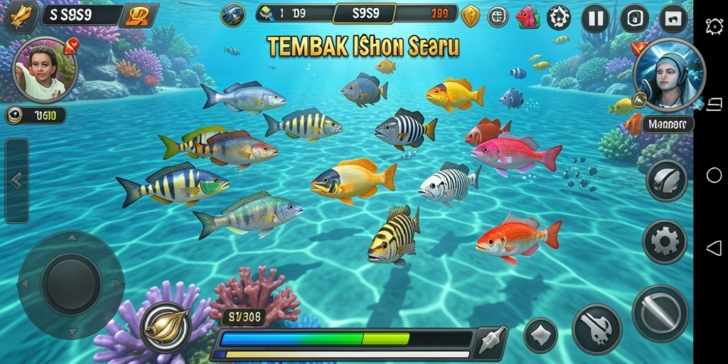 Gameplay seru S9S9 saat menembak ikan di lautan.