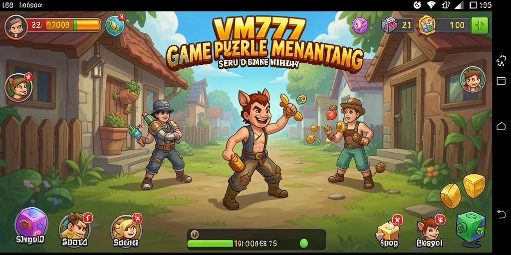 Tampilan gameplay VM777 yang penuh warna dan menantang puzzle.