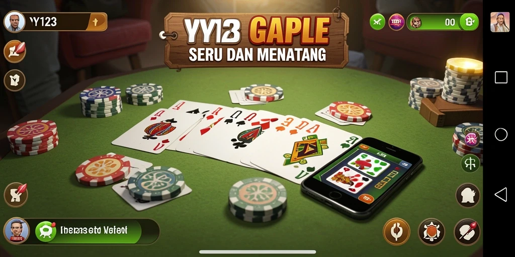 Tampilan gameplay seru dalam YY123 dengan fitur Gaple.
